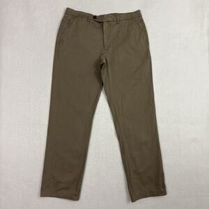 Spier & Mackay Pants Mens 33 Brown Extra Slim High Rise Cotton Trousers Handmade